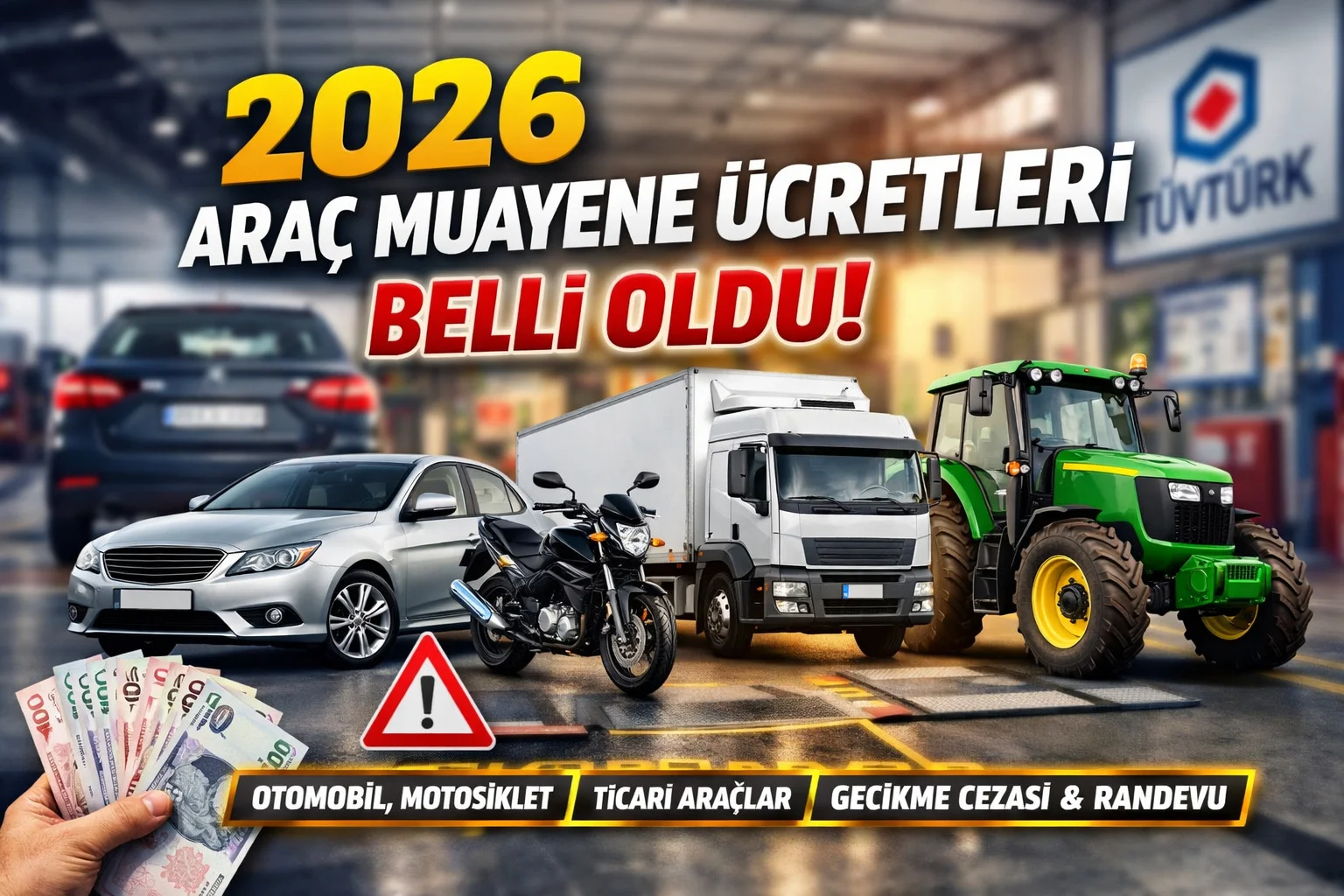 2026 Araç Muayene Ücretleri Belli Oldu! Otomobil, Motosiklet ve Ticari