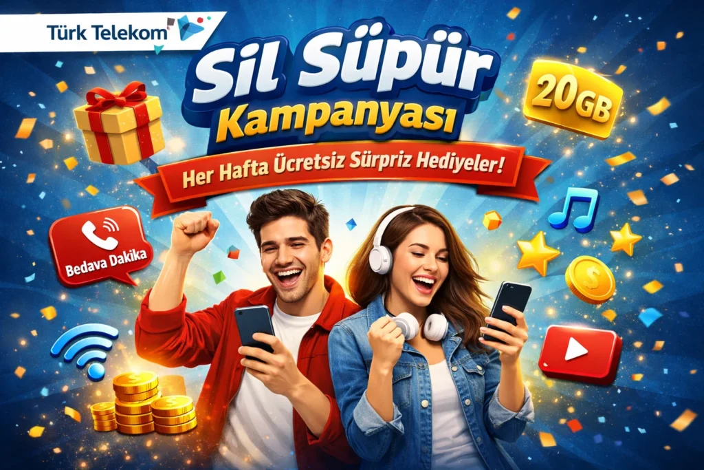 Hafta sonuna özel 20GB internet ücretsiz 1 20GB internet ücretsiz sil süpür