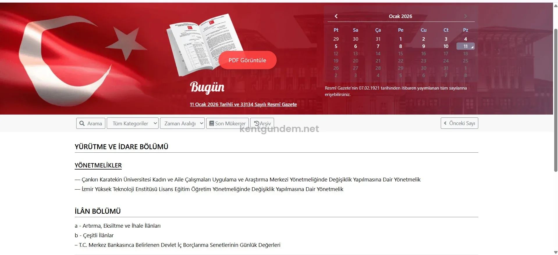 Resmi Gazete’de 22 Ocak 2026 tarihli kararlar, yönetmelikler ve tebliğler
