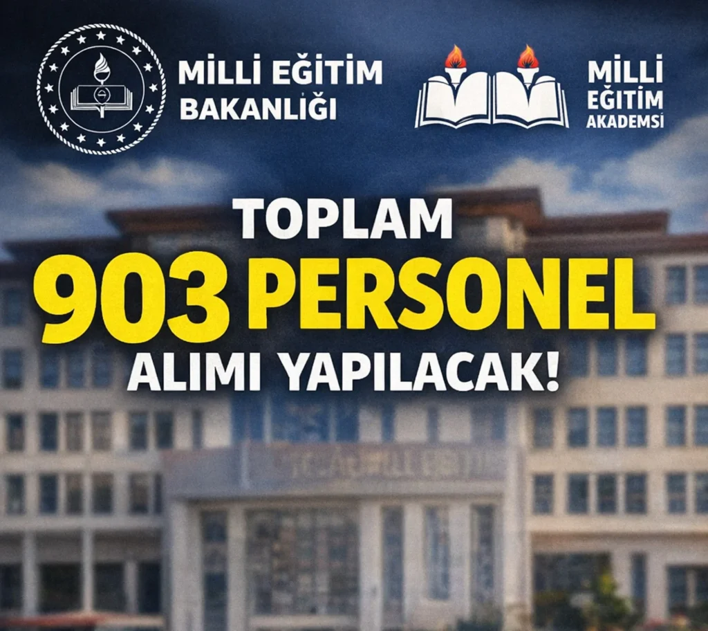 60 bin TL Maaşla Şoför, Güvenlik Görevlisi ve Büro personeli alınacak 1 Milli Eğitim Bakanlığı 903 personel alımı yapacak