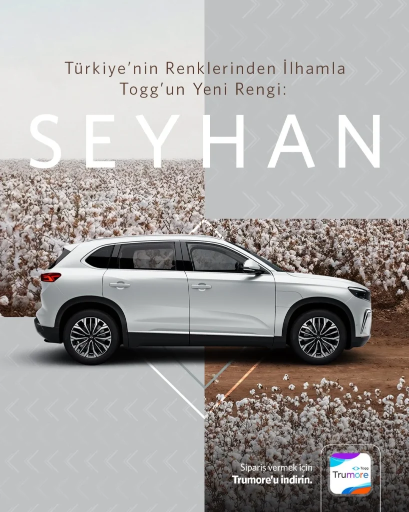 TOGG %0 Faizli Kredi Kampanyası! 1 Togg’un yeni rengi Seyhan