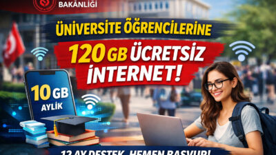 Üniversite öğrencilerine 120 GB ücretsiz internet desteği başladı. GSB internet