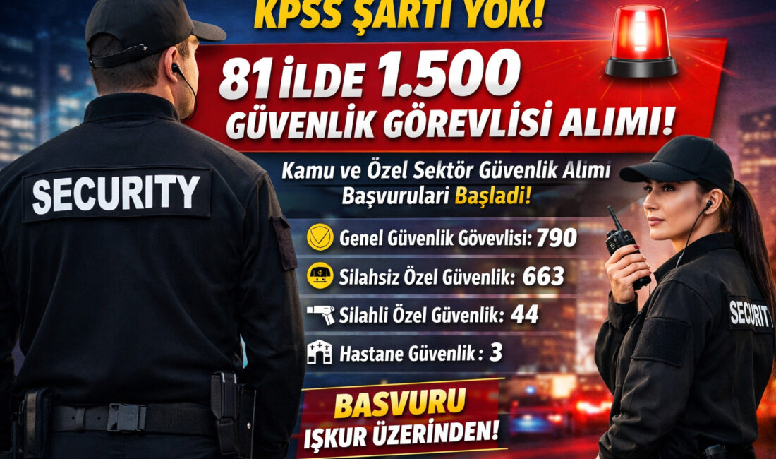 KPSS şartı olmadan İŞKUR üzerinden 81 ilde 1.500 güvenlik görevlisi
