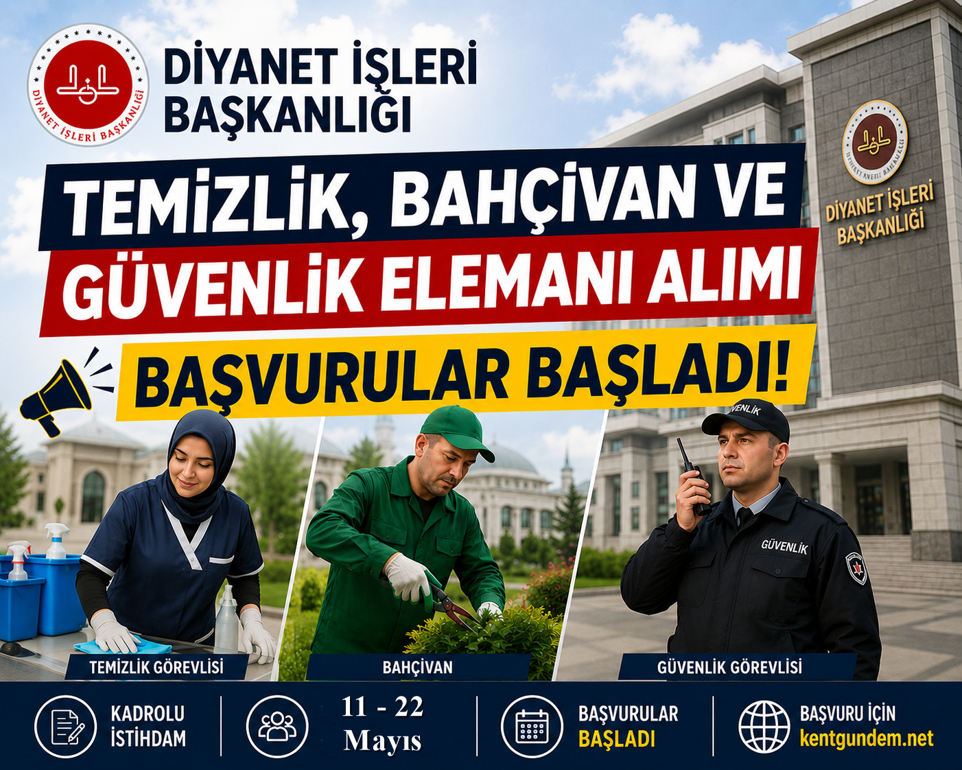 Diyanet İşleri Başkanlığınca "2026 Yılı 4/B Sözleşmeli Personel (Destek Personeli,