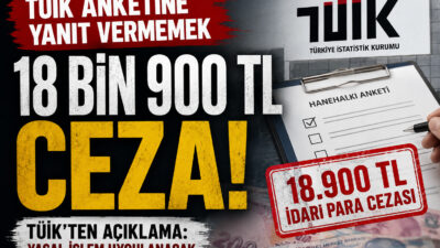 TÜİK tarafından gönderilen anket mesajlarında yer alan 18 bin 900