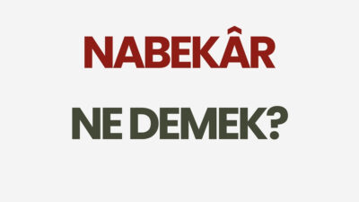 Nabekâr ne demek? TDK’ye göre nabekâr kelimesinin anlamı, kökeni, eş