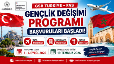 Gençlik ve Spor Bakanlığı Türkiye-Fas Gençlik Değişimi Programı başvuruları başladı.