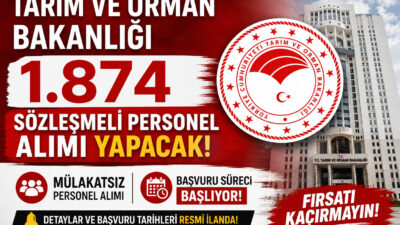 Tarım ve Orman Bakanlığı 1.874 sözleşmeli personel alımı yapacak. Veteriner