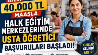 Halk Eğitim Merkezlerinde usta öğretici başvuruları başladı. 1-30 Ağustos tarihleri