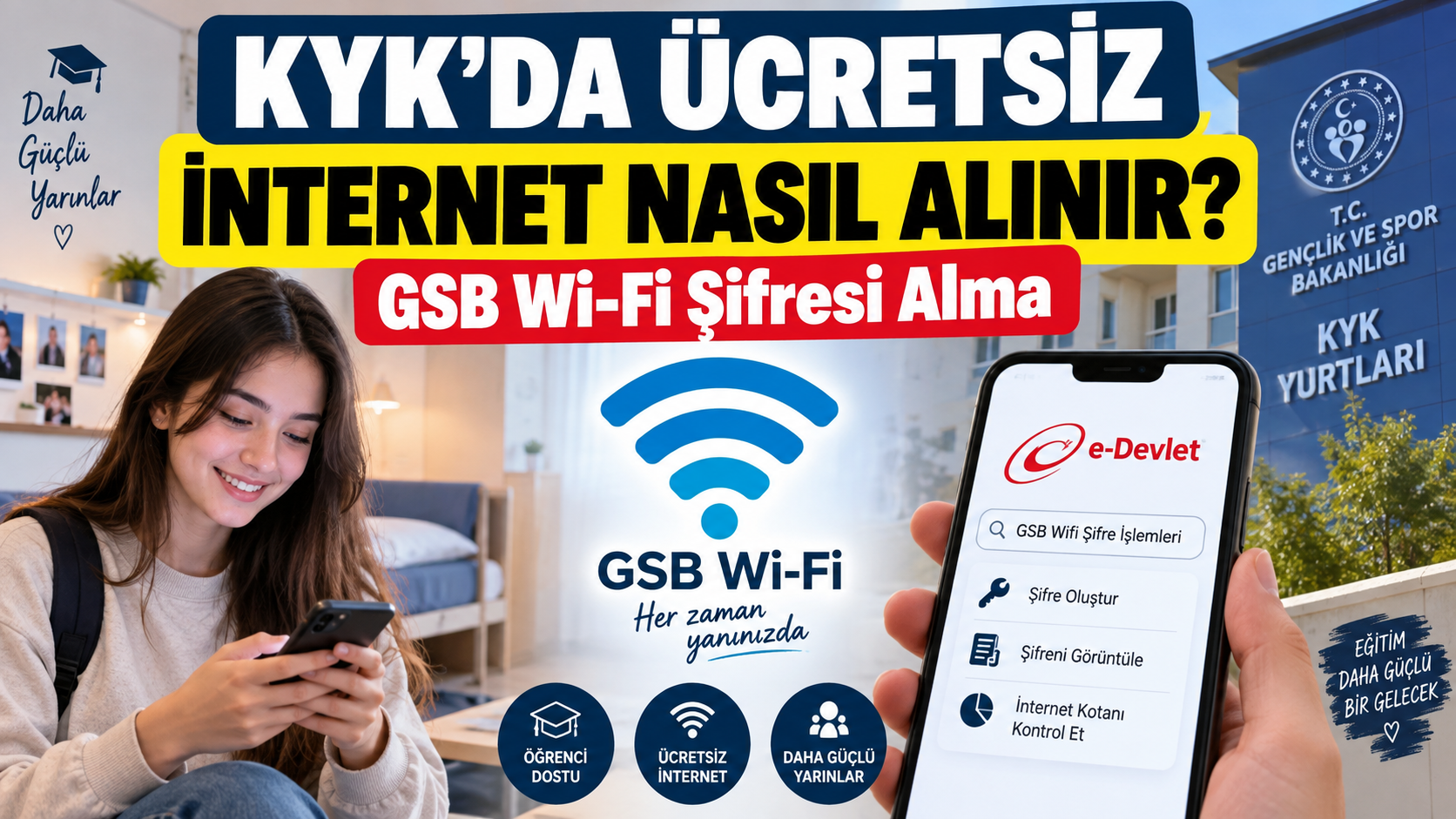 KYK yurtlarında ücretsiz GSB Wi-Fi internet nasıl kullanılır? GSB Wi-Fi