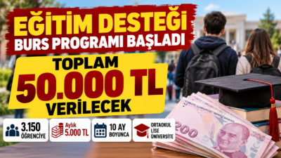 Eğitim Desteği Burs Programı ile 3.150 öğrenciye 10 ay boyunca
