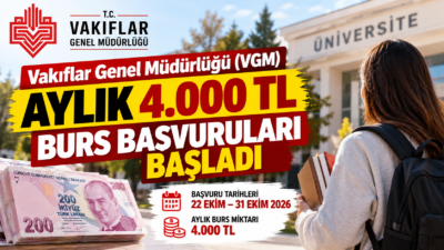 VGM burs başvuruları 2026-2027 dönemi için 22 Ekim'de başlıyor. Üniversite